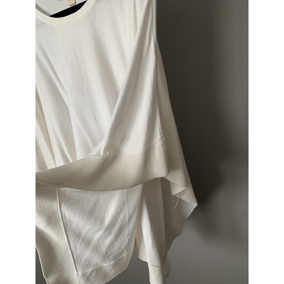 Michael Kors Women Drape Sweater XLarge Egg White Soft Knit Cold Shoulder - Picture 5 of 6